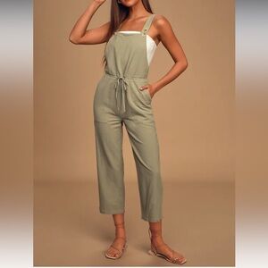 NWT RHYTHM Verona Sage Green Drawstring Wide-Leg Jumpsuit